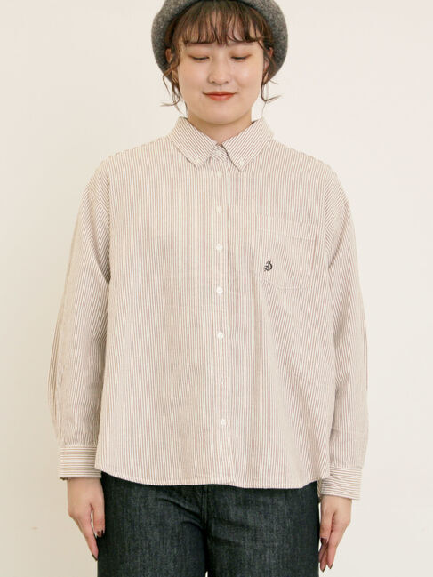 Samansa Mos2「ワンポイントロゴ刺繍シャツ」|シャツ・ブラウス|