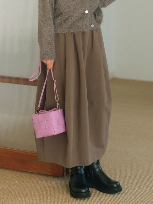 Samansa Mos2 blue「ギャザーコクーンスカート」|スカート|