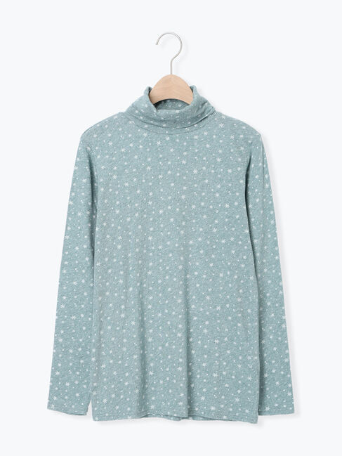 Samansa Mos2「【吸湿発熱】ベア天雪柄タートルネックインナー」|Tシャツ・カットソー|ミント