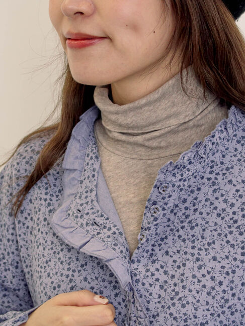 Samansa Mos2「【吸湿発熱】ベア天無地タートルネックインナー」|Tシャツ・カットソー|ベージュ