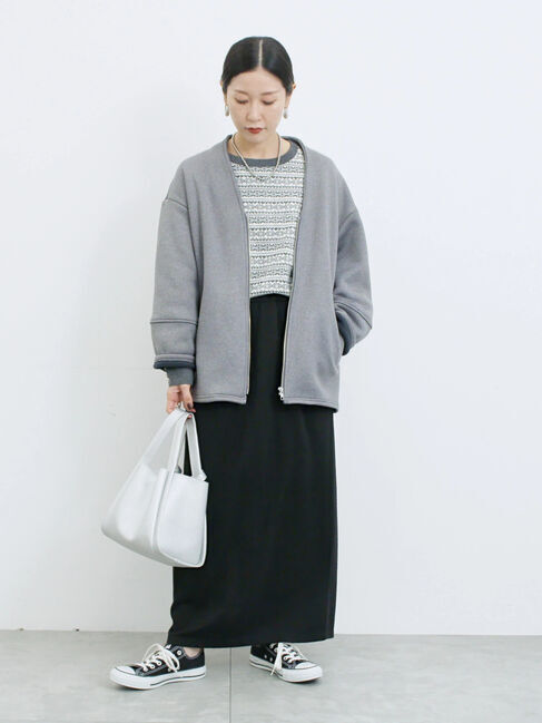 Samansa Mos2 blue「【マシンウォッシャブル】マルチスタイルボンディングブルゾン」|ブルゾン・スタジャン|