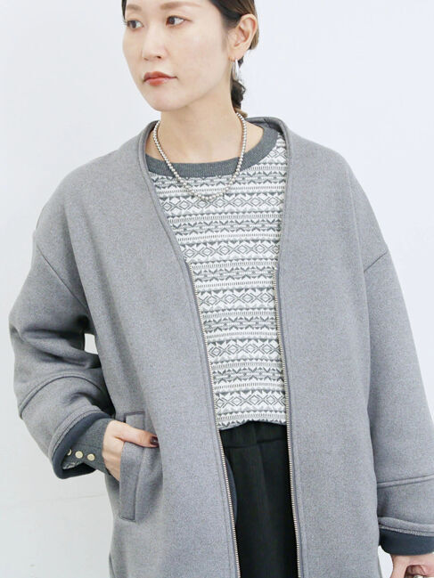 Samansa Mos2 blue「【マシンウォッシャブル】マルチスタイルボンディングブルゾン」|ブルゾン・スタジャン|