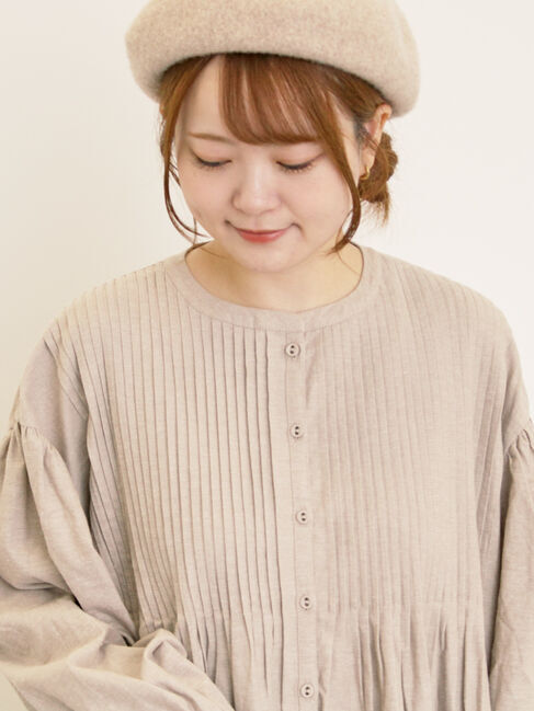 Samansa Mos2「【S/Mサイズ】綿麻/デニムピンタックワンピース」|ワンピース|