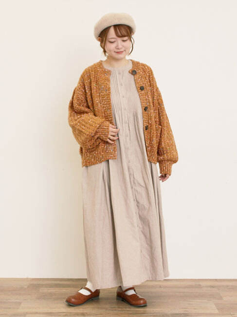 Samansa Mos2「【S/Mサイズ】綿麻/デニムピンタックワンピース」|ワンピース|