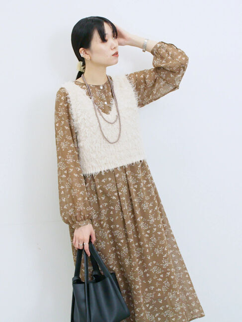 Samansa Mos2 blue「◎花柄ワンピース」|ワンピース|