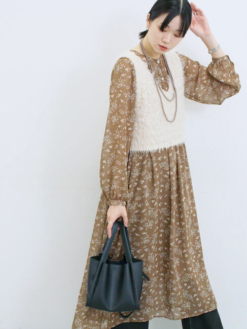 Samansa Mos2 blue「◎花柄ワンピース」|ワンピース|