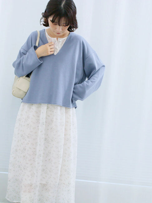 Samansa Mos2 blue「◎花柄ワンピース」|ワンピース|