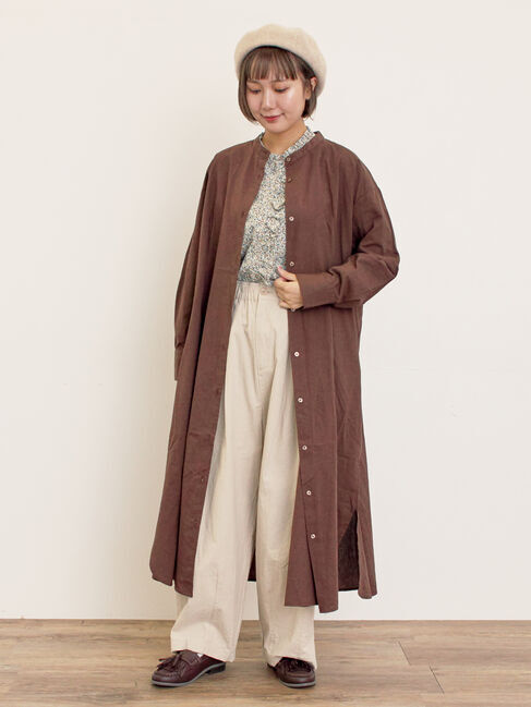 Samansa Mos2「◎タックシャツワンピース」|ワンピース|ブラウン