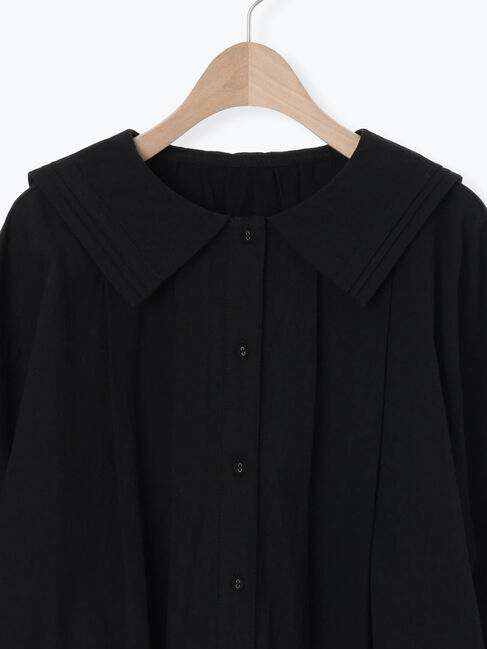 Samansa Mos2「ビッグ襟ピンタックブラウス」|シャツ・ブラウス|