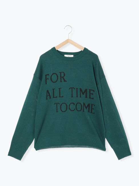 Samansa Mos2 blue「アソートロゴジャガードニットプルオーバー」|ニット・セーター|