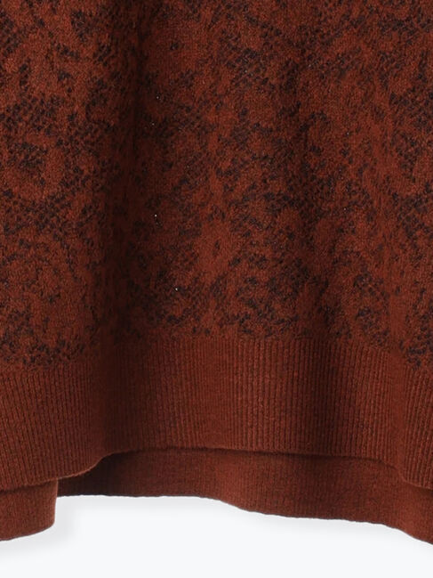 Samansa Mos2 blue「微起毛花ジャガードニットプルオーバー」|ニット・セーター|