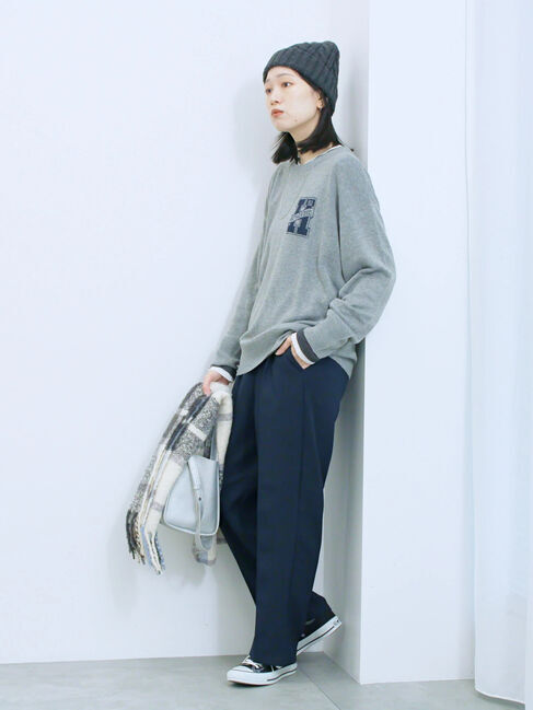 Samansa Mos2 blue「カチオン染めチェックパンツ」|その他|