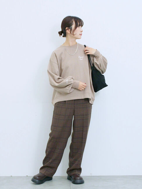 Samansa Mos2 blue「カチオン染めチェックパンツ」|その他|