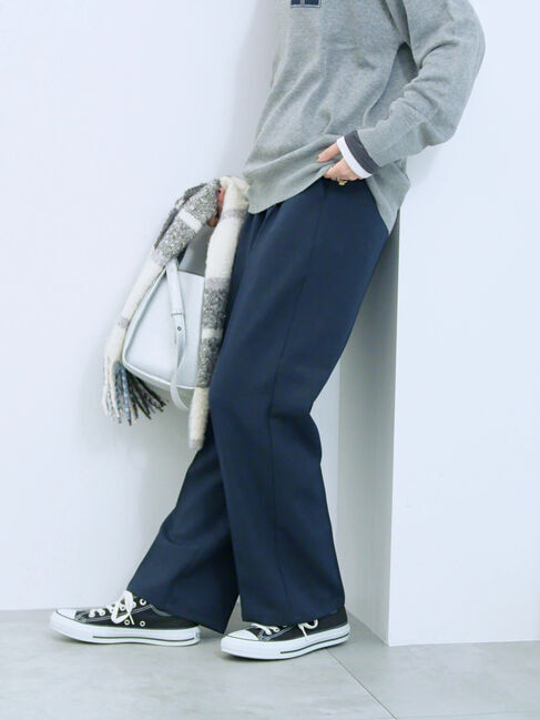 Samansa Mos2 blue「カチオン染めチェックパンツ」|その他|