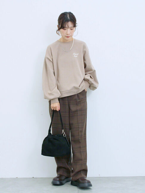 Samansa Mos2 blue「ラメ裏毛プルオーバー」|Tシャツ・カットソー|