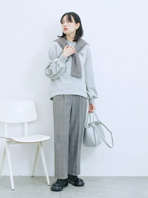 Samansa Mos2 blue「ラメ裏毛プルオーバー」|Tシャツ・カットソー|