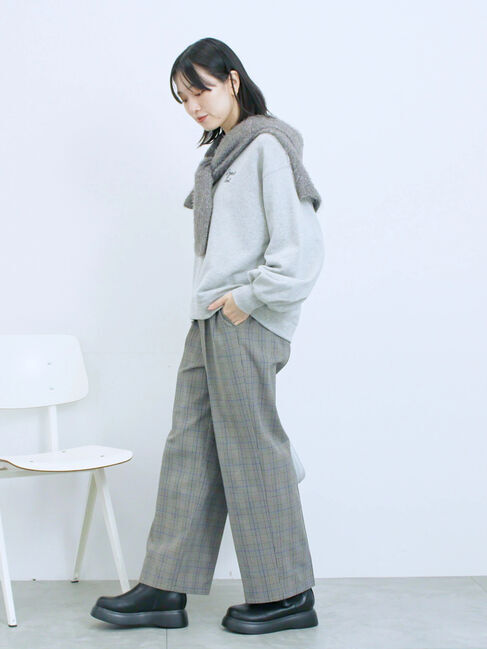 Samansa Mos2 blue「ラメ裏毛プルオーバー」|Tシャツ・カットソー|