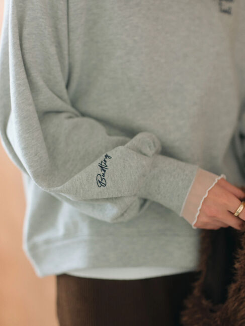 Samansa Mos2 blue「ラメ裏毛プルオーバー」|Tシャツ・カットソー|