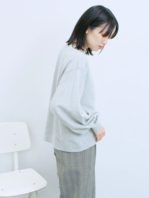 Samansa Mos2 blue「ラメ裏毛プルオーバー」|Tシャツ・カットソー|