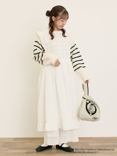 Samansa Mos2「【Alice&times;Samansa Mos2】配色エプロンワンピース」|ワンピース|オフホワイト