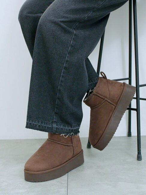 Samansa Mos2 blue「厚底ボアブーツ」|ショートブーツ|