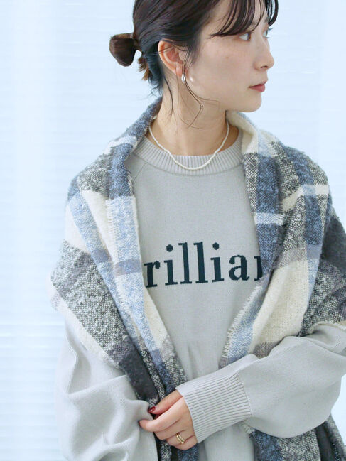 Samansa Mos2 blue「ブークレチェックマフラー」|その他|