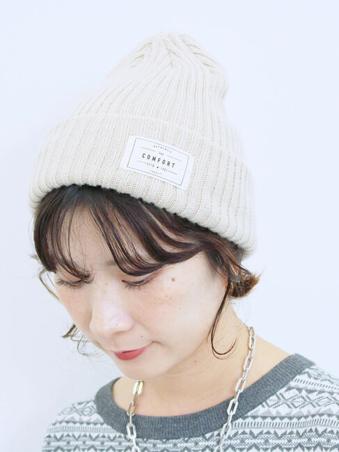 Samansa Mos2 blue「リブニット帽」|その他|