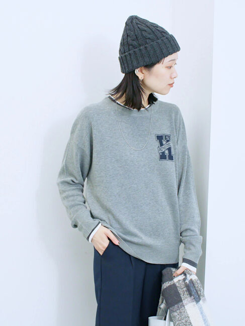 Samansa Mos2 blue「ケーブルニット帽」|その他|