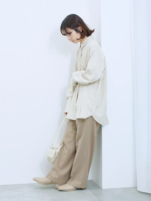 Samansa Mos2 blue「◎マットサテンタックシャツ」|シャツ・ブラウス|