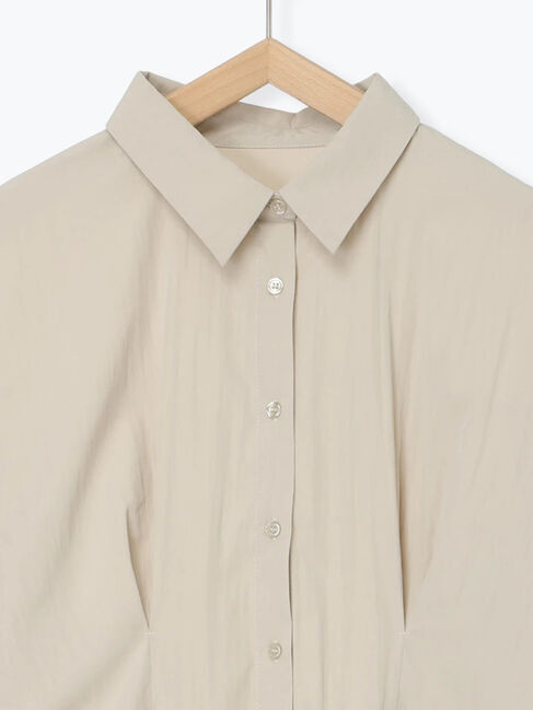 Samansa Mos2 blue「◎マットサテンタックシャツ」|シャツ・ブラウス|