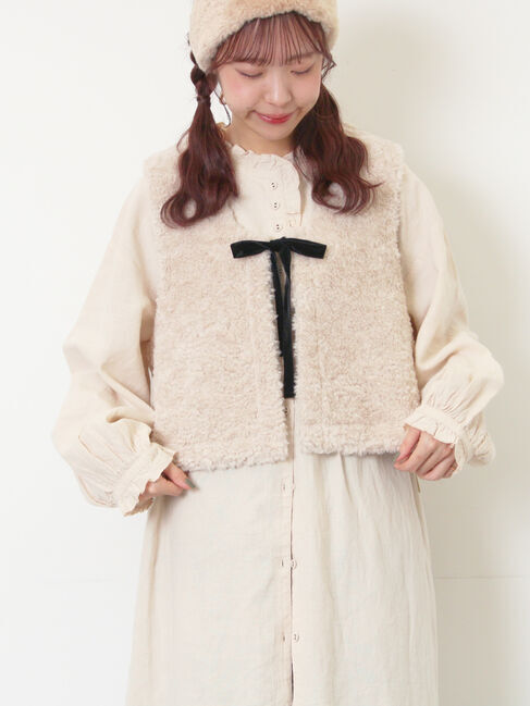 Samansa Mos2「前後2WAYボアベスト」|ダウンベスト・ベスト|