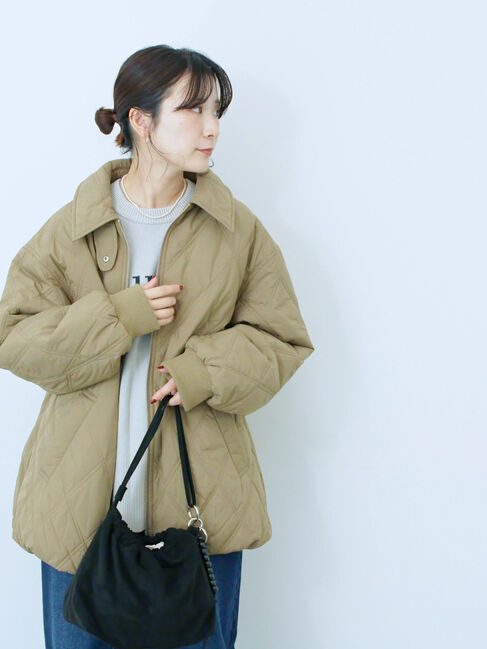 Samansa Mos2 blue「バルーンキルトジャケット」|その他|