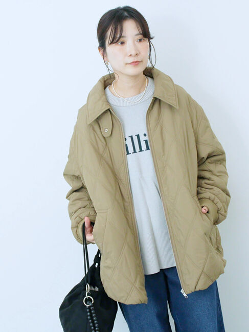 Samansa Mos2 blue「バルーンキルトジャケット」|その他|