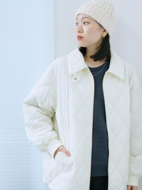 Samansa Mos2 blue「バルーンキルトジャケット」|その他|