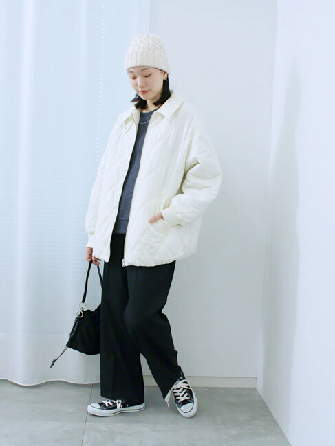 Samansa Mos2 blue「バルーンキルトジャケット」|その他|