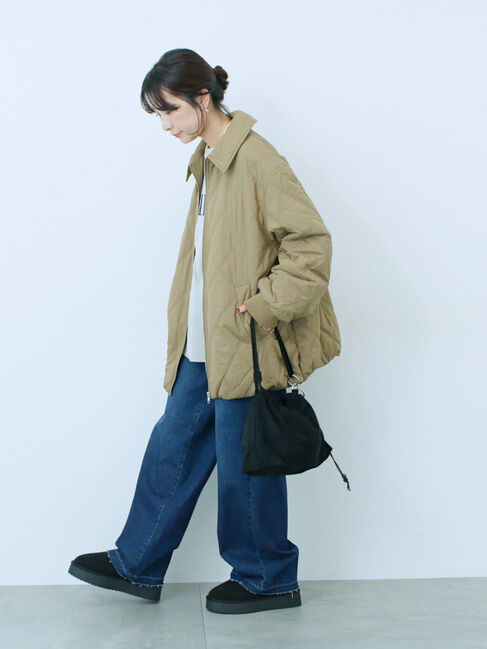 Samansa Mos2 blue「バルーンキルトジャケット」|その他|