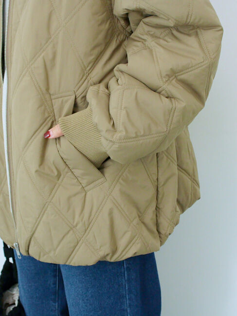 Samansa Mos2 blue「バルーンキルトジャケット」|その他|