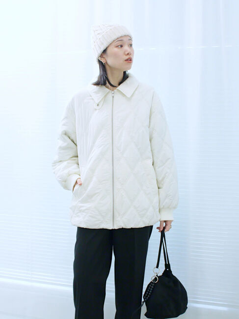 Samansa Mos2 blue「バルーンキルトジャケット」|その他|