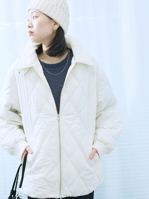 Samansa Mos2 blue「バルーンキルトジャケット」|その他|