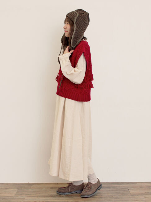 Samansa Mos2「配色ステッチニットフライトキャップ」|その他|