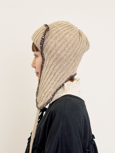 Samansa Mos2「配色ステッチニットフライトキャップ」|その他|