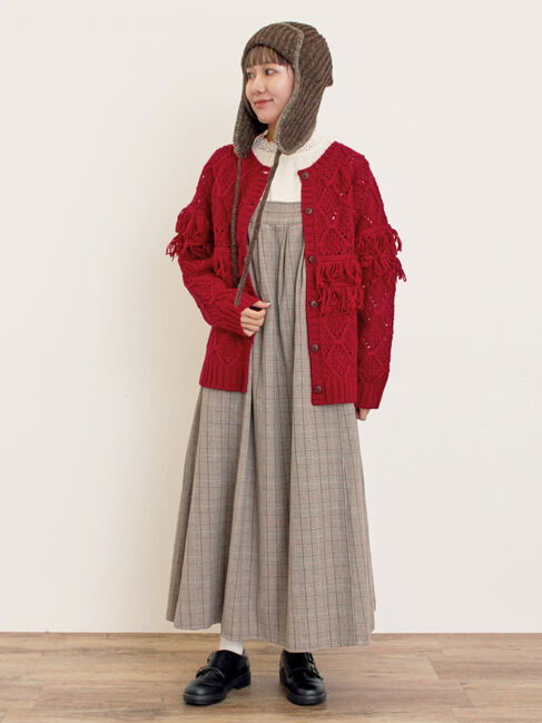 Samansa Mos2「配色ステッチニットフライトキャップ」|その他|