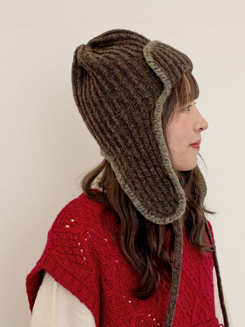 Samansa Mos2「配色ステッチニットフライトキャップ」|その他|