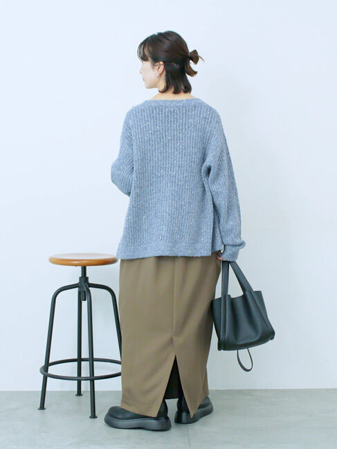 Samansa Mos2 blue「タック入りコクーンジャンスカ」|ワンピース|