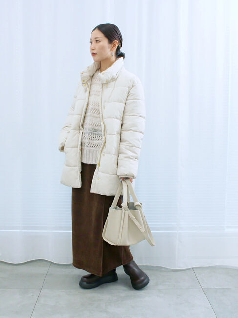 Samansa Mos2 blue「スタイルアップパデットコート」|その他|