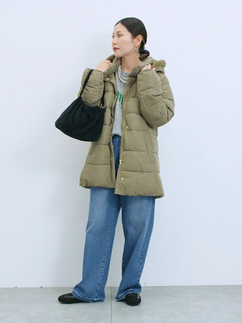 Samansa Mos2 blue「スタイルアップパデットコート」|その他|