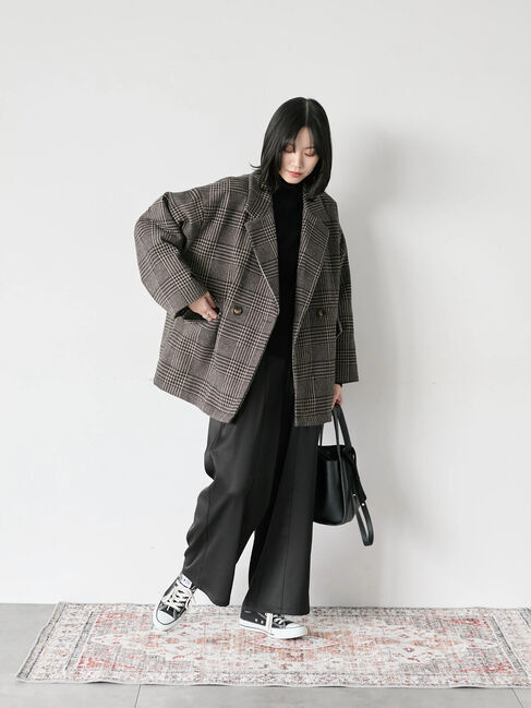 Samansa Mos2 blue「【Hug knit】袖ボリュームハイネックプルオーバー」|ニット・セーター|