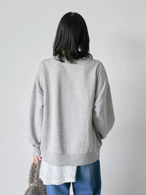 Samansa Mos2 blue「◎箔プリントスウェット」|Tシャツ・カットソー|