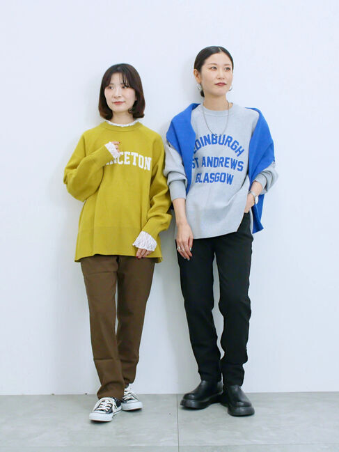 Samansa Mos2 blue「ロゴニットプルオーバー」|ニット・セーター|