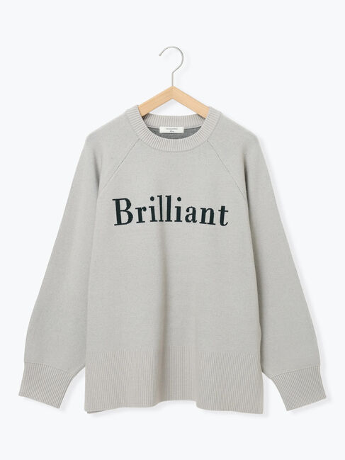 Samansa Mos2 blue「ロゴニットプルオーバー」|ニット・セーター|